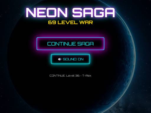 Neon Saga Tic Tac Toe: 69 Level War - free online Browser game