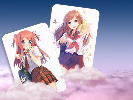 Anime Girl Card Match - free online Browser game