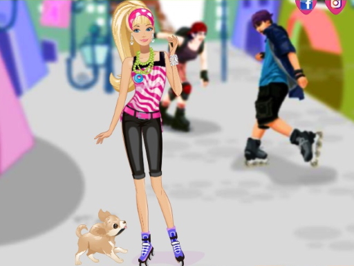 Barbie on roller skates - free online Browser game
