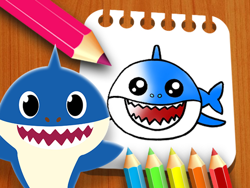 Baby Shark Coloring Book - free online Browser game
