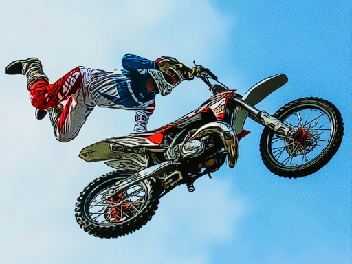 Dirt Bike Stunts Puzzle - free online Browser game