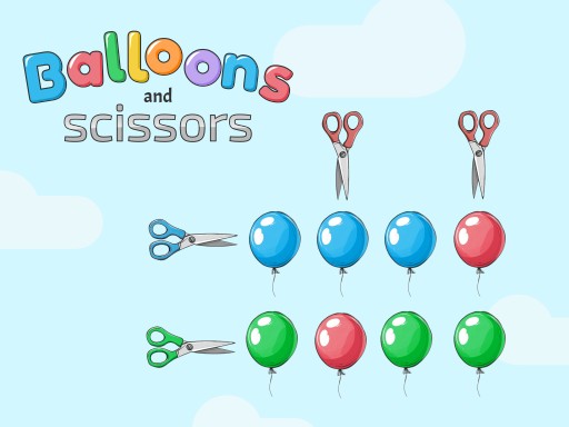 Balloons and scissors - free online Browser game