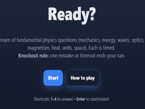 Basic Physics Single Choice - free online Browser game