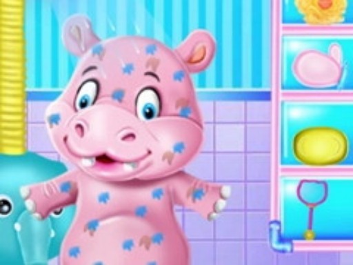 Baby Hippo Bath Time - Pet Care - free online Browser game