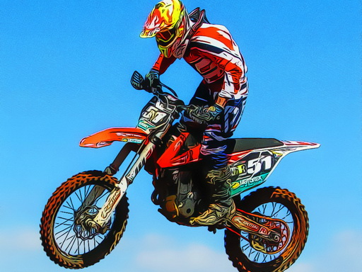 Flying Dirt Bike Stunts Puzzle - free online Browser game