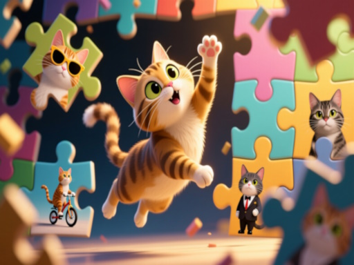 Funny Puzzle: Cats - free online Browser game
