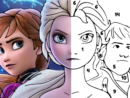 Color By Number With Frozen II - free online Browser game