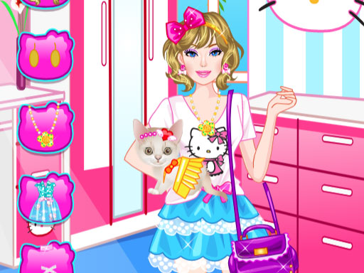 Barbie With Kitty - free online Browser game