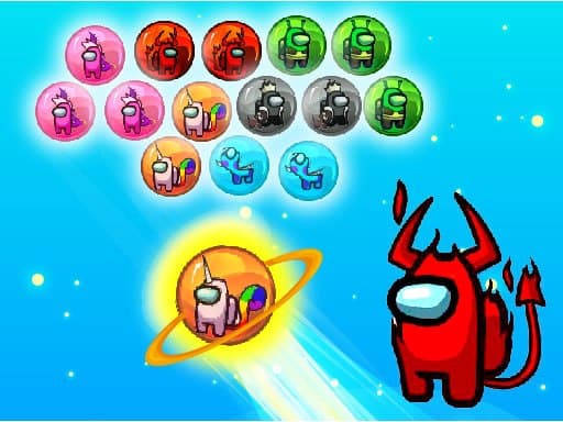 Among Us Bubble Shoot Puzzle - free online Browser game