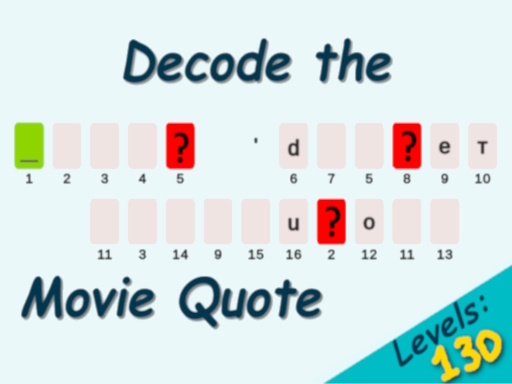 Decode the Movie Quote - free online Browser game